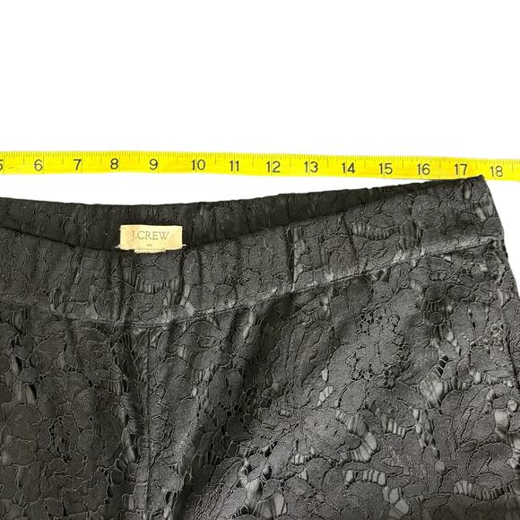 J.Crew Black Lace Pants Size 8 Womens Cocktail Evening Pull-On Straight Leg - Picture 6 of 11